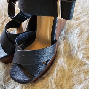 Elegant Black Wedge Sandals